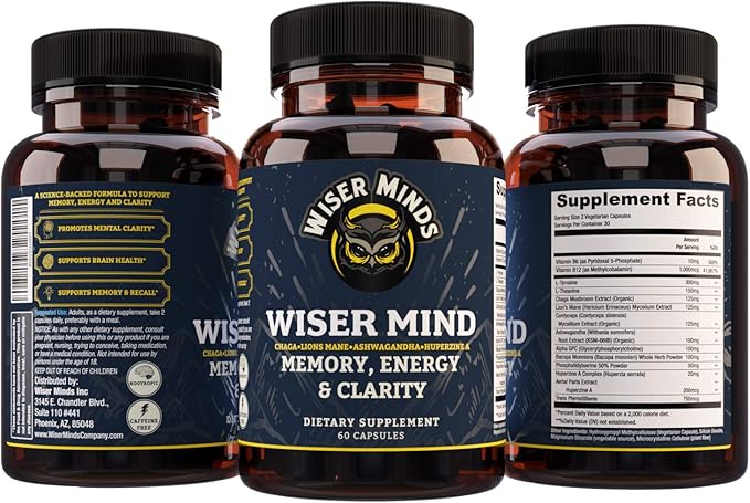 Nootropic | Memory, Focus, Mental Clarity Supplement | Lions Mane Ashwagandha