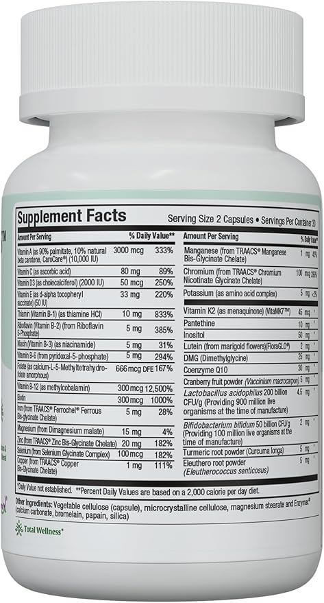 Maxi Health - Multivitamin for Women & Men - Daily Mens & Womens Vitamins with 30 Nutrients Including Iron, Zinc, Probiotics, Immune Support Vitamins & More - Easy to Swallow Maxicaps, 60 Capsules