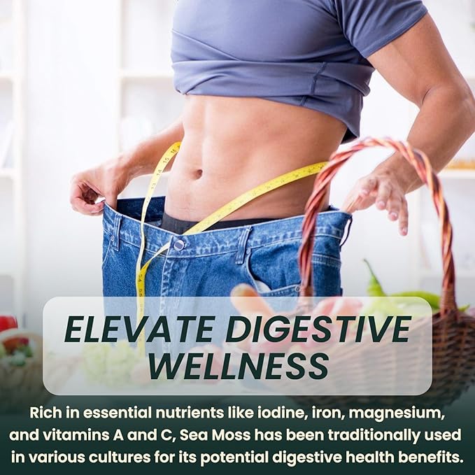 Irish Sea Moss Liquid Drops: Organic Sea Moss Supplement with Elderberry, Black Seed Oil, Turmeric, Quercetin - Detox Cleanse & Thyroid, Immune, Joint, Skin Support for Women & Men - Strawberry Flavor