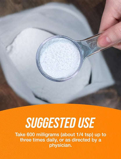 BulkSupplements.com NAC Powder - N-Acetyl Cysteine 600mg, NAC Supplement - Antioxidant Support, Gluten Free - 600mg per Serving, 1666 Servings, 1kg (2.2 lbs) (Pack of 1)