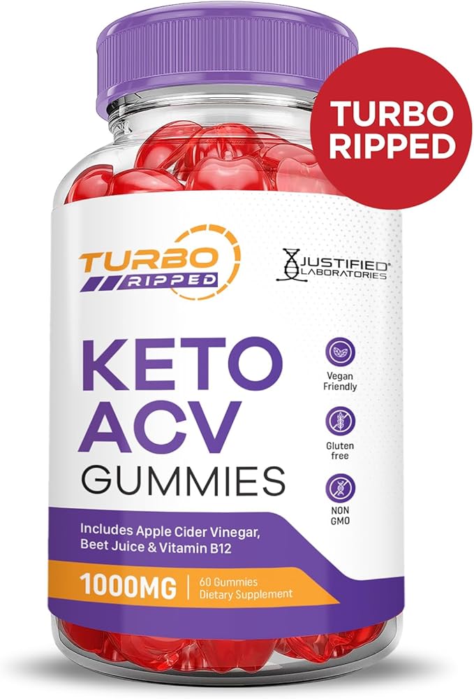 Turbo Ripped Keto ACV Gummies Advanced Formula 1000MG Turbo Ripped Keto Gummies Apple Cider Vinegar Formulated with Pomegranate Beet Juice Powder B12 Vegan Non GMO 60 Gummys