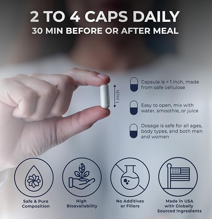 Multimineral Supplement Magnesium Complex with Trace Minerals for Immune Support - Potassium Magnesium Supplement Calcium Vitamin D Zinc Cooper Boron Supplement for Men Women - 120 Capsules