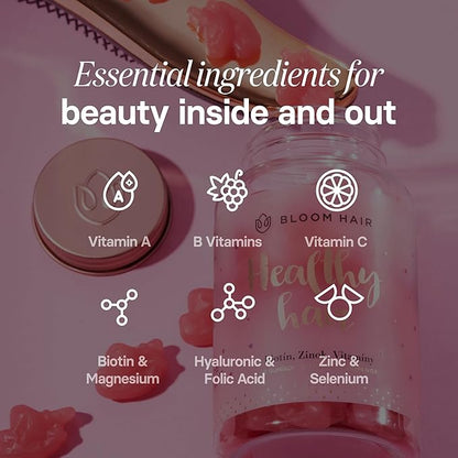 Gummies for Faster Hair Growth & Biotin Vitamins for Rapid Hair Growth for Women Gummies Hair Vitamins Supplements for Increased Hair Thickness Vegan Hair Growth Vitamins
