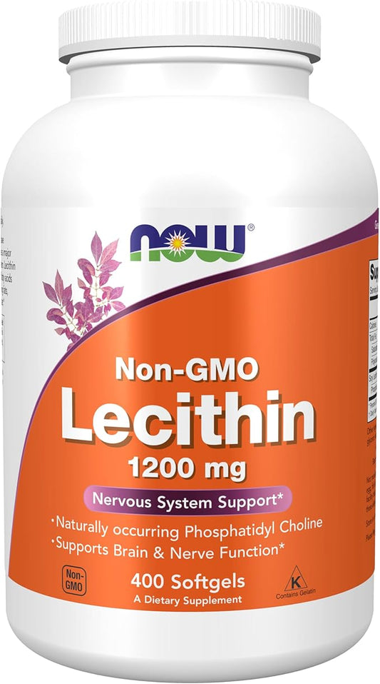 NOW Foods Supplements, Lecithin 1200 mg with naturally occurring Phosphatidyl Choline, 400 Softgels
