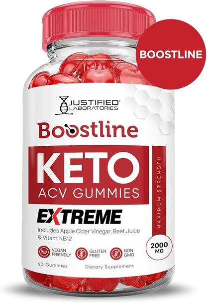 (3 Pack) Boostline Keto ACV Gummies Extreme 2000MG Boost Line Keto Gummies Apple Cider Vinegar Formulated with Pomegranate Beet Juice Powder B12 Vegan Non GMO 180 Gummys
