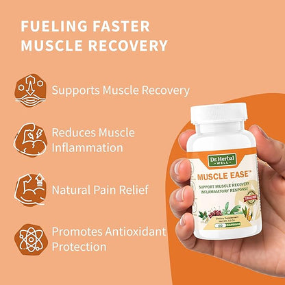 Muscle Ease - Joint, Muscle & Nerve Support Fast Acting Relax Comfort Recovery Natural Herbal Supplement - (60 Capsules) MAX-Strength