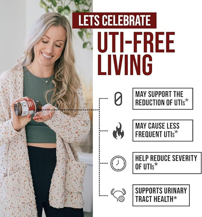 CranEaze®: Cranberry Juice Extract Plus D-Mannose – 36 mg PAC, 100% Soluble PAC - Supports Urinary Tract Health – Most Effective Cranberry Pills for Women, UTI Cranberry Supplement - 60 Capsules