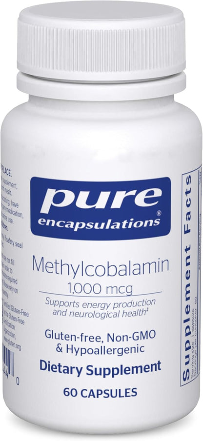 Pure Encapsulations Methylcobalamin 1,000 mcg - Vitamin B12 Supplement to Support Memory & Nerve Health - Premium Vitamin B12 Capsules - 60 Capsules