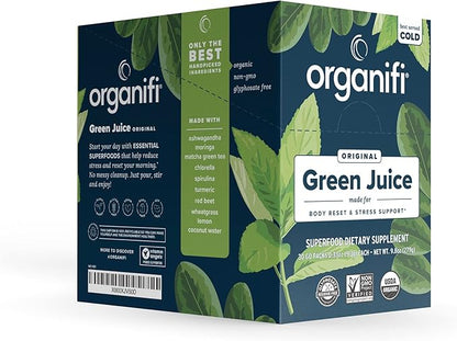 Organifi: GO Packs - Green Juice - Organic Superfood Supplement Powder - 30 Travel Packs - Organic Vegan Greens - Hydrates and Revitalizes