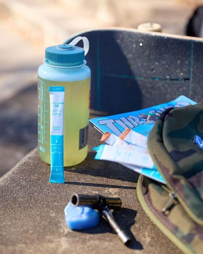 FOCUSAID GO Nootropics Energy Blend, Zero Sugar, Alpha-GPC, GABA, B-Complex, Yerba Mate, Green Tea, Keto Friendly, 100mg Natural Caffeine (Pack of 14)