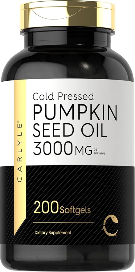 Carlyle Pumpkin Seed Oil | 3000mg | 200 Softgel Capsules | Non-GMO and Gluten Free Formula | Cold Pressed Dietary Supplement