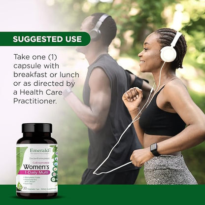 EMERALD LABS Women's 1-Daily Multi - Multivitamin for Women - Includes Calcium, Zinc, Vitamin B & More - Bone & Immune Support Supplement* - Gluten-Free - 30 Vegetable Capsules