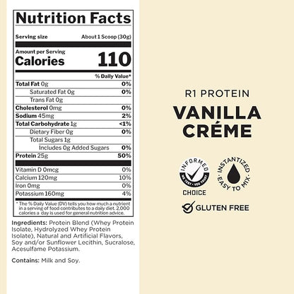 R1 Protein,76 Servings, Vanilla Crème