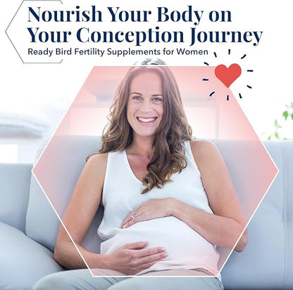 Best Nest Wellness Women's Fertility - Daily Multivitamin for Pregnancy Support - Supplement with Methylated Vitamins Aids Conception - Nutritional Supplement with Ashwagandha & Folate - 30 Tablets