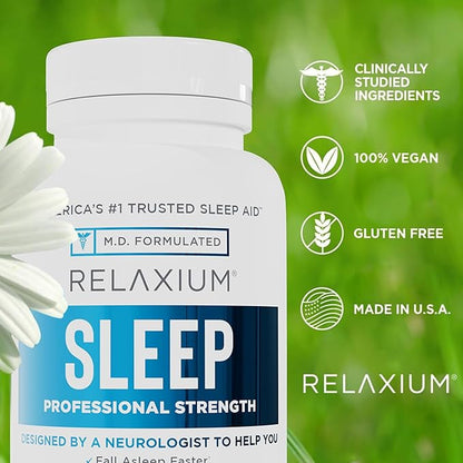 Relaxium Sleep Aid for Adults, Melatonin 5mg with Magnesium Glycinate, Sleep-Promoting Valerest & Ashwagandha, Non-Habit Forming Sleep Supplement, 60 Capsules, 30-Day Supply