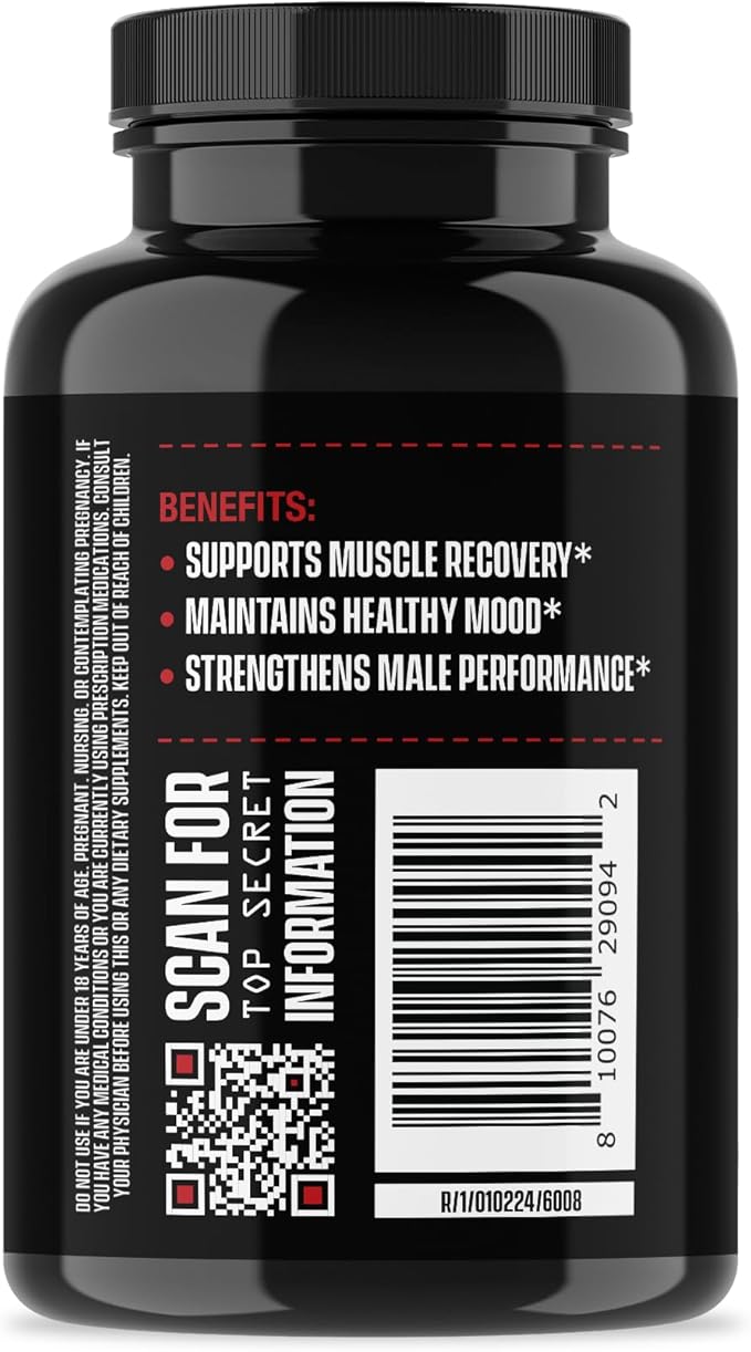 Jocko Fuel Test Booster for Men - Natural Endurance, Stamina, & Strength Booster - Muscle Builder for Men & Nitric Oxide Support with Ginger Root, Shilijat, & Tongkat Ali, 120ct (30 Servings)