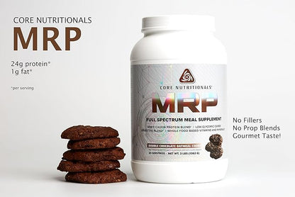 Core Nutritionals Platinum MRP Full Spectrum Meal Replacement, Sustained Release for All Day Amino Acid Support, 27G Protein, 20 Servings (Double Chocolate Oatmeal Cookie)