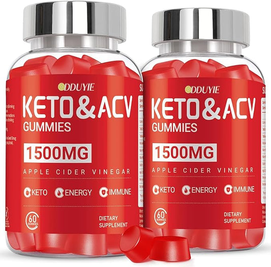 Brilhante Keto ACV Gummies - 1500mg Apple Cider Vinegar Gummies with Pomegranate Beetroot & Vitamin B12 B6 - for Men & Woman - GMO Free & Vegan - 120 Count