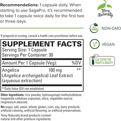 Terry Naturally SagaPro Bladder Health - 30 Capsules - Supports Bladder Strength & Function for Men & Women - Non-GMO, Vegan, Gluten Free - 30 Servings
