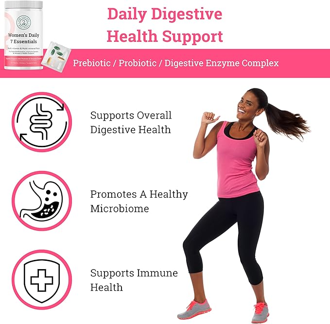 Daily 7 Essentials Women's Vitamin Pack -7 Pack Complete Women's Multivitamin Packet with Energy, Metabolism, Immune System, Women's Health Support with Probiotics, More