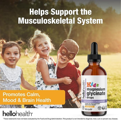 Kids Magnesium Glycinate Liquid Drops – Sugar Free Liquid Magnesium Drops, Happy Calm for Kids Calming Supplement Complex – Magnesium for Children & Nighttime Sleep, Pineapple Flavor 2 Fl Oz.