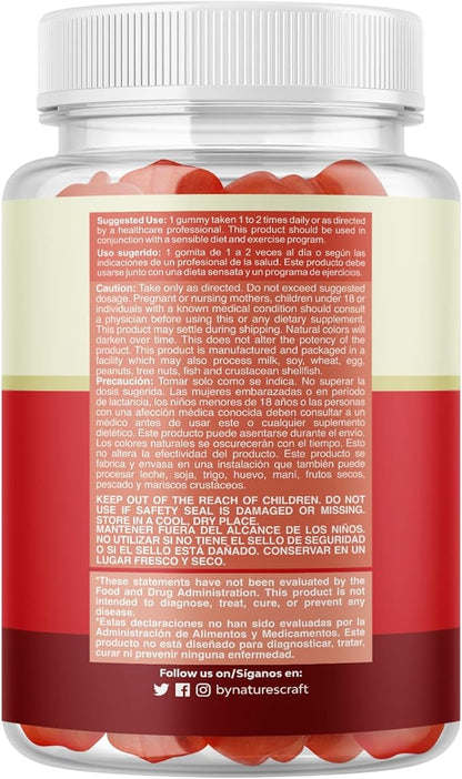 Gomitas ACV de Vinagre de Sidra de Manzana – Suplemento de Energético Natural con la Madre para la Limpieza del Cuerpo, Apoyo Inmunológico y Salud Intestinal – ACV con Vitamina B12 y Raíz de Betabel