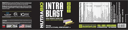 NutraBio Intra Blast BCAA EAA Electrolyte and Hydration Powder - Amino Acid Supplement, EAA/BCAA Powder - Non-GMO and Gluten Free - Blueberry Lemonade - 30 Servings
