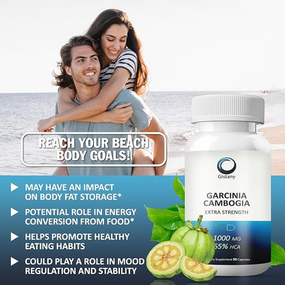 Extra Strength 65% HCA Pure Garcinia cambogia Natural Weight Loss Pills, Appetite Control Pill Dietary Supplement to Control Weight for Both Men and Women