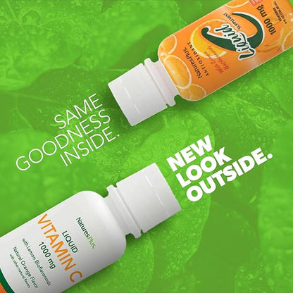 NaturesPlus Liquilicious Vitamin C Liquid - 1000 mg, 8 fl oz - Orange Flavor Liquid Supplement with Lemon Bioflavonoids, Antioxidant - Vegetarian, Gluten-Free - 8 Servings