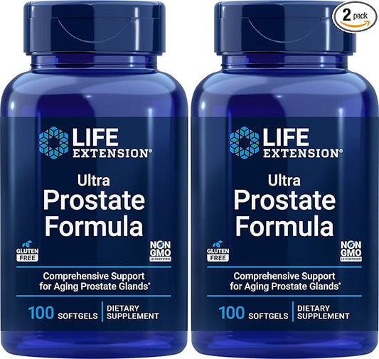 Life Extension Ultra Prostate Formula, 100 Softgels (Pack of 2) - Natural Supplement for Men