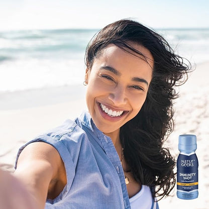 Immunity Support Shots with Organic Ginger + Honey | Vitamins C, D, B6, B12 and Zinc | Liquid Immune Defense Infused with Natural Resveratrol and Spermidine | 6 Pack (2.5 Fl oz)