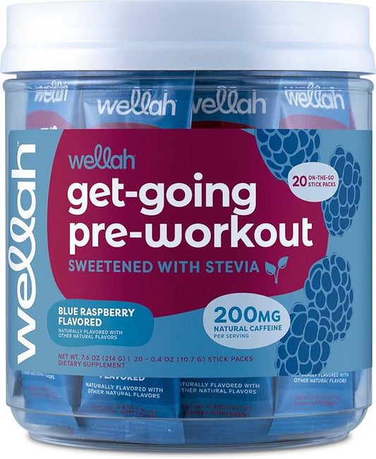 Get-Going Blue Raspberry Flavored Pre-Workout Stickpacks (20 Servings)