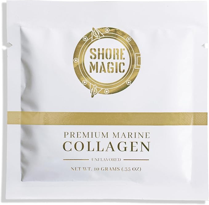 Premium Marine Collagen Powder with Type I II III and IV Hydrolyzed Peptides for Women Men, Sourced from Wild Fish Certified Kosher Unflavored - 14 Stir & Go Sachets (10g Each)
