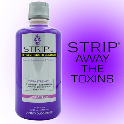 Wellgenix Strip NC Herbal Cleanse Detox Drink, Fast-Acting Body Detox, 32 Fl Oz, Premium Detoxifier for Quick Flush Toxin Removal, Extreme Cleanse Detox, Grape Flavor Liquid Formula (Pack of 2)
