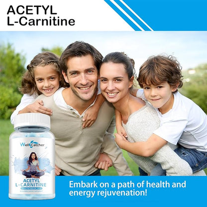 Acetyl L-Carnitine Gummies 1000 MG - Sugar Free L-Carnitine Supplement for Muscular Endurance, Brain Health, Energy Metabolism - Vegan Non-GMO - Blueberry Flavoured - 60 Counts
