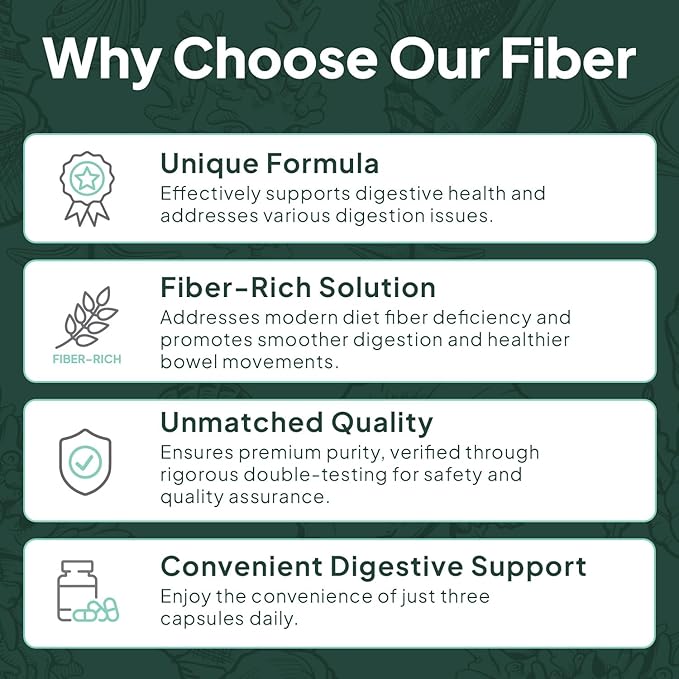 Better Fiber - Daily Fiber Supplement - Soften Stool for Effortless Bowel Movements - with Psyllium Hulk and Slippery Elm - 6 Bottles