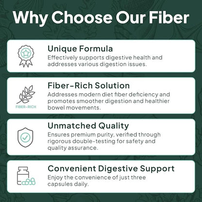 Better Fiber - Daily Fiber Supplement - Soften Stool for Effortless Bowel Movements - with Psyllium Hulk and Slippery Elm - 6 Bottles