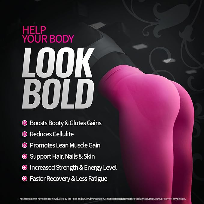 Creatine for Women | Booty Gain & Cellulite Reduction Powder Supplement | Bloating Free, No Filler, Vegan, Made in USA (Unflavored, 30 Servings) - 292.5g [Lid Color May Vary]