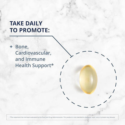 Metagenics Vitamin D3 5000 - for Immune Support, Bone Health & Heart Health* - High Potency Vitamin D - Non-GMO - Gluten-Free - 60 Softgels