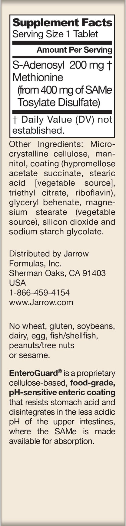 Jarrow Formulas Same 200 mg, Supports Joint Health, Liver Function, Brain Metabolism, 20 Tablets, Up to A 20 Day Supply (Pack of 12)