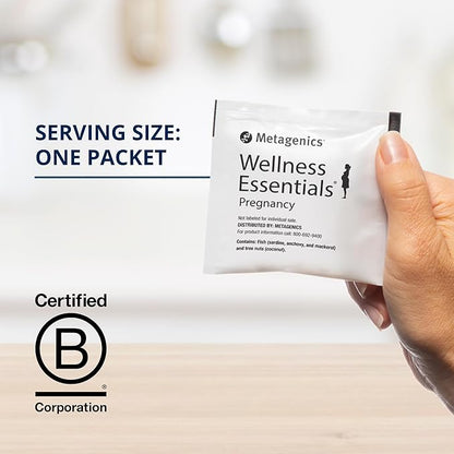 Metagenics Wellness Essentials Pregnancy - Prenatal, Pregnancy & Nursing Support* - with Omega-3 Fatty Acids - Folate & Antioxidants - Multivitamins for Women - 30 Packets