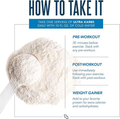 Siren Labs Ultra Karbs Mass Gainer Post Workout Muscle Builder Healthy Carb Loading - Carbohydrate Blend with KarboLyn - More Energy, Faster Recovery - Weight Gainer for Men (40 Servings)