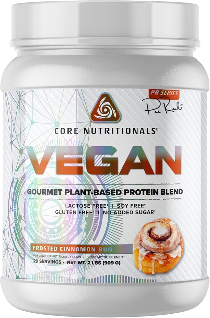 Core Nutritionals Platinum Vegan Gourmet Plant-Based Protein Blend 29 Servings (Frosted Cinnamon Bun)