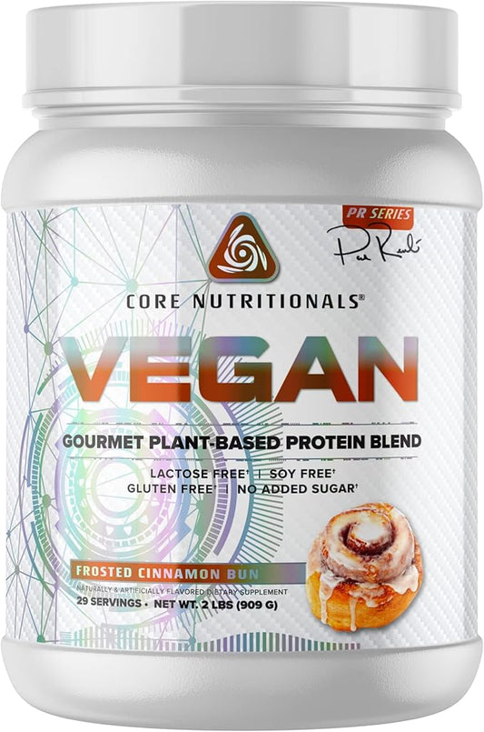Core Nutritionals Platinum Vegan Gourmet Plant-Based Protein Blend 29 Servings (Frosted Cinnamon Bun)