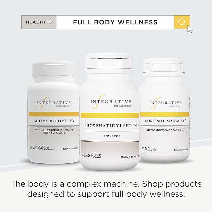 Integrative Therapeutics Phosphatidylserine - Brain Function and Stress Support Supplement* - Sunflower Lecithin-Derived Brain Support Supplement for Men & Women - 60 Softgels