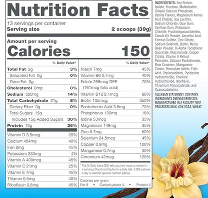 Naturade Total Soy Protein Powder - 13g Protein & 150Cal per Serving - Non-GMO Soy - 0g Trans Fat - Lactose & Gluten Free - French Vanilla 13 Serving