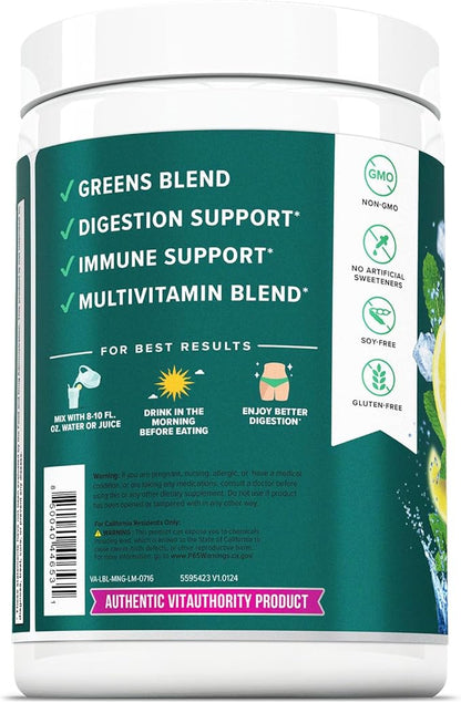 Vita Greens Superfood Powder: Immune and Digestion Support | Enhanced Energy | Daily Multivitamin Blend