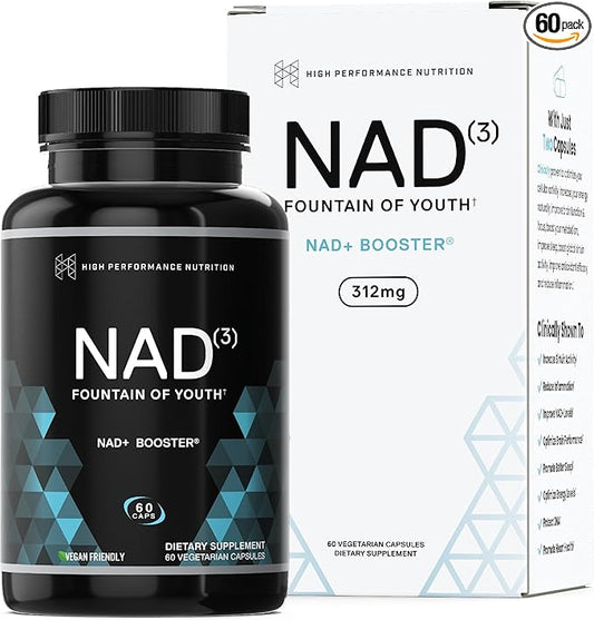 HPN NAD+ Booster (NAD3), Anti Aging Cell Booster, NRF2 Activator, Nicotinamide Riboside Alternative, NAD Supplement Natural Energy, Longevity, and Cellular Health, 312 Mg per Serving (1 Month Supply)