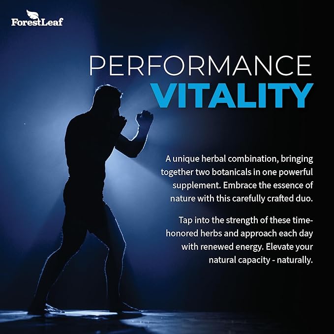 ForestLeaf Tongkat Ali + Fadogia Agrestis Supplement with BioPerine - Maximum Strength 200:1 Extract - 300g Longjack Tongkat Ali for Men or Women - Test, Muscle and Strength Support - 120 Capsules