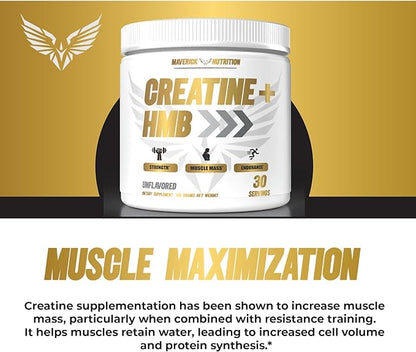 Creatine HMB - Creatine Powder for Men - Creatine Powder - Creatine Supplement - Creatine for Men - HMB Creatine - Creatine HMB Powder - Creatine - Creatine Monohydrate - 30 Servings - Unflavored